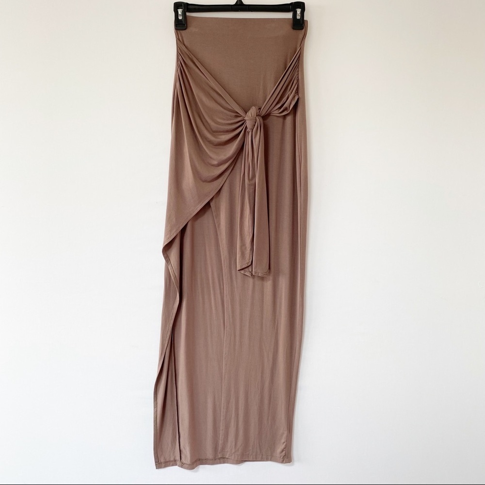 NUDE Apparel Co. Tan Maxi Skirt W/ Side Slit S